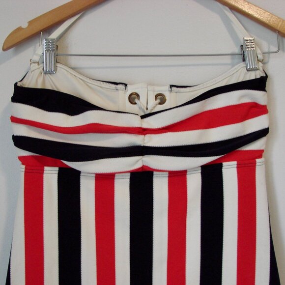 Vintage Juicy Couture Swimsuit Sailor Nautical Red White Blue Stripes Size Large - Picture 13 of 16